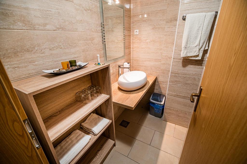 Koupelna v ubytování Rooms at Trimček