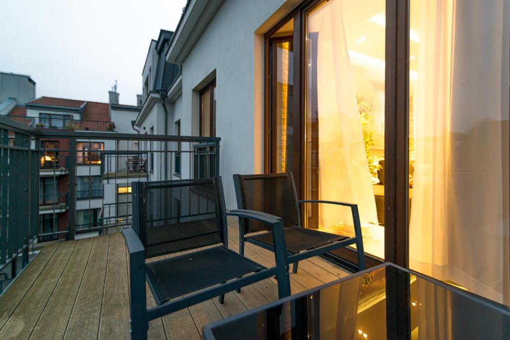 Balkón alebo terasa v ubytovaní Apartment Szafarnia 5