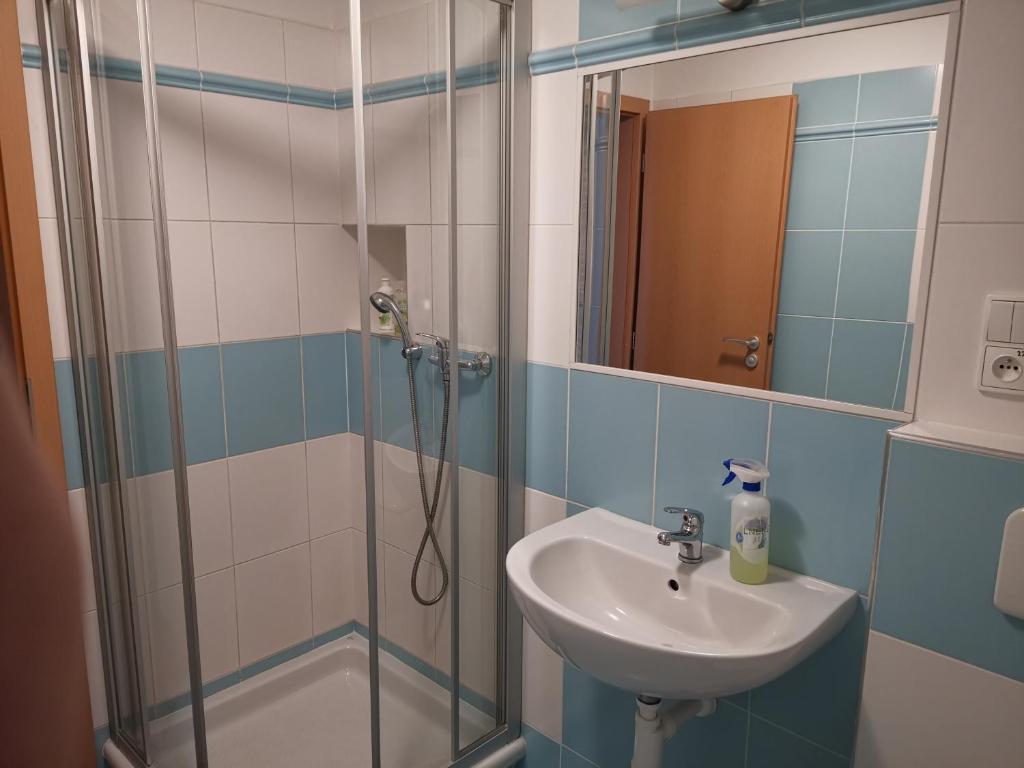 Koupelna v ubytování Penzion Pod Zámkem