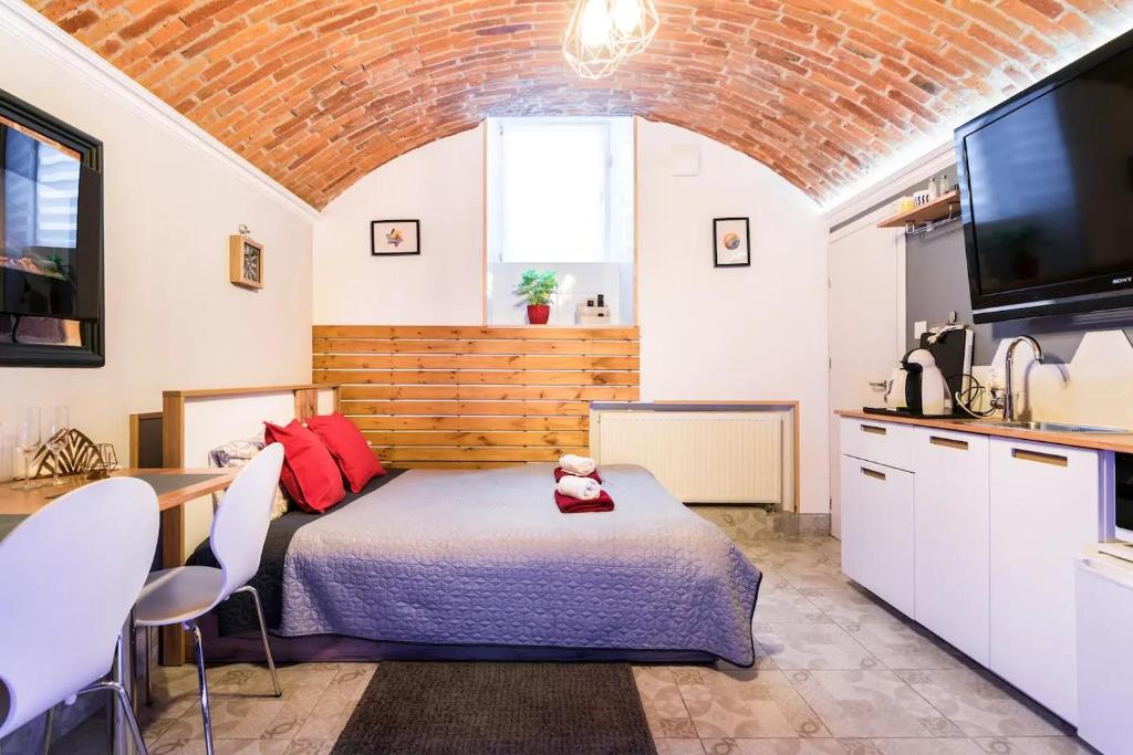 Kuchyňa alebo kuchynka v ubytovaní UNDERGROUND Jacuzzi Rooms