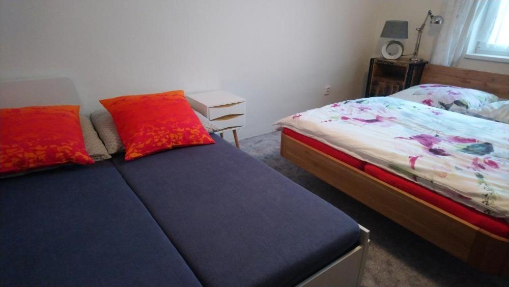 Postel nebo postele na pokoji v ubytování Prázdninový dům Matterhorn