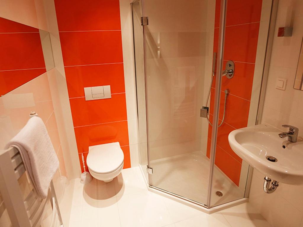 Koupelna v ubytování Hotel Otoliński