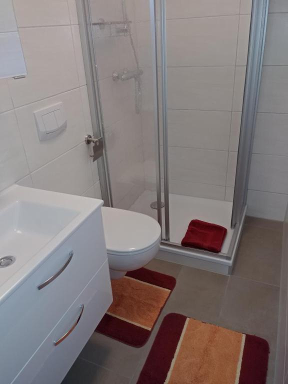 Koupelna v ubytování Gästehaus Labahn