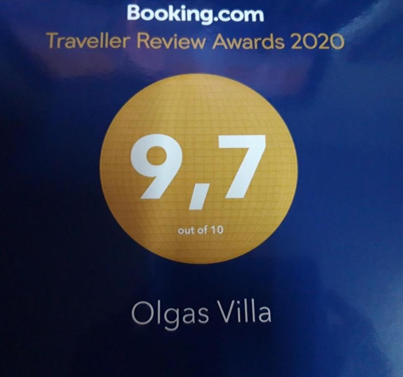 Certifikát, hodnocení, plakát nebo jiný dokument vystavený v ubytování Olgas Villa