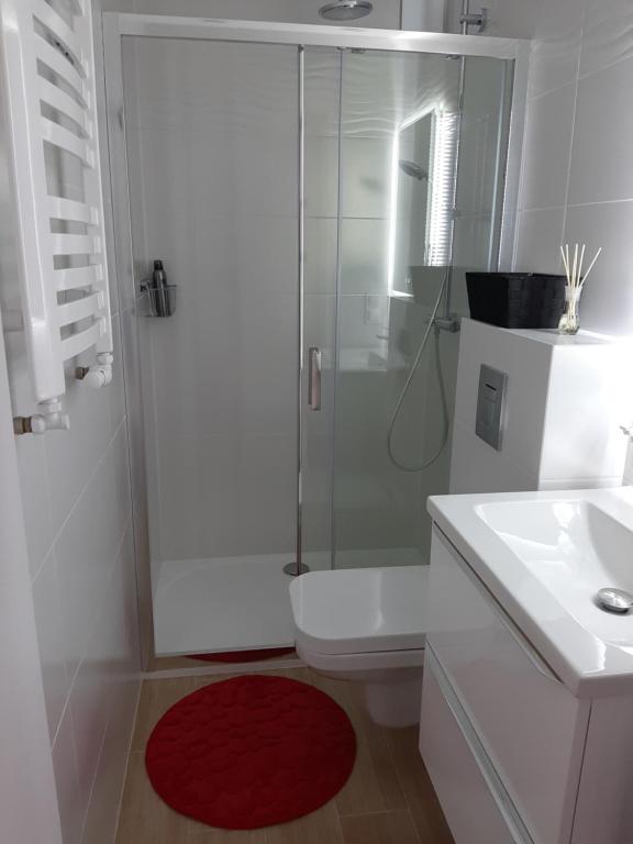 Koupelna v ubytování Apartament Fala