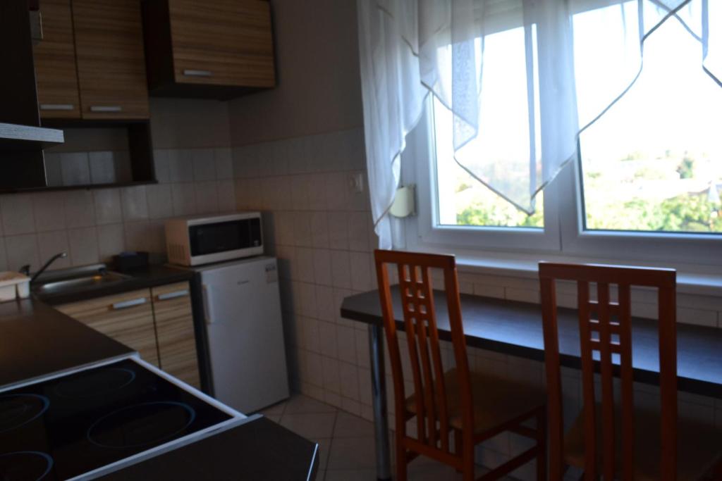 Kuchyň nebo kuchyňský kout v ubytování Chill Apartman