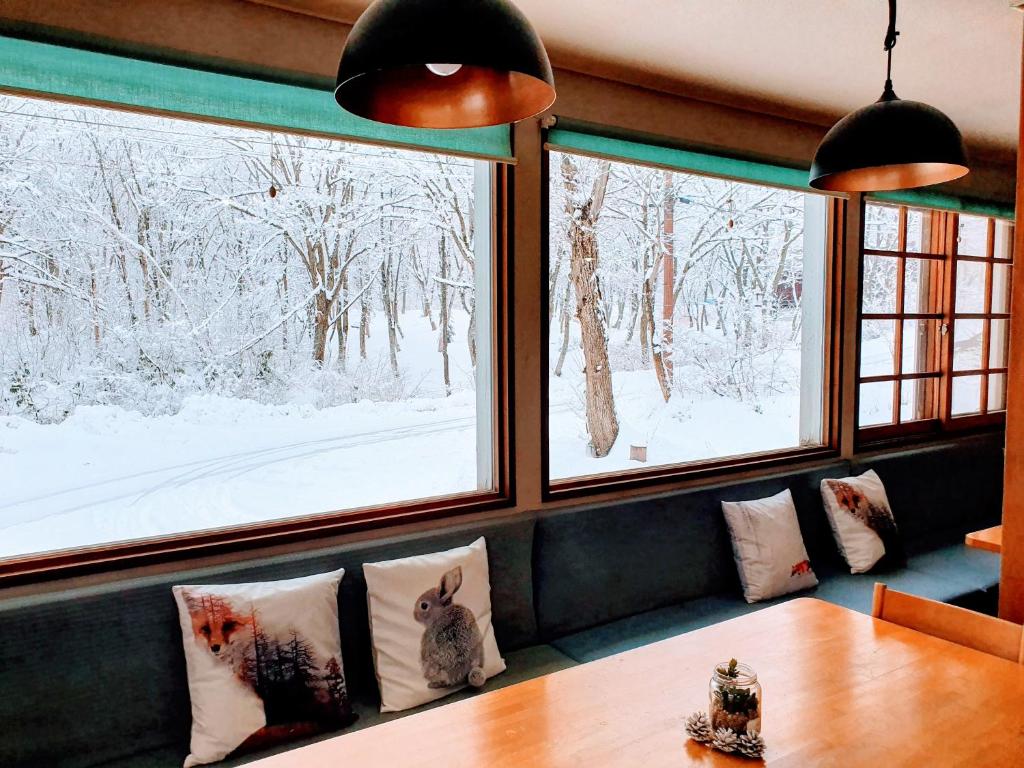 Kitsune Lodge Myoko Japan v zimě