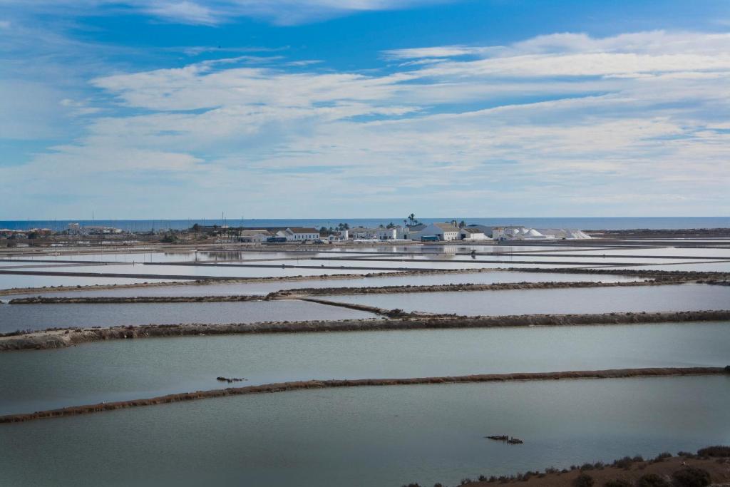 una vista aérea de un gran cuerpo de agua en Hotel Lodomar Spa &amp; Talasoterapia, en San Pedro del Pinatar