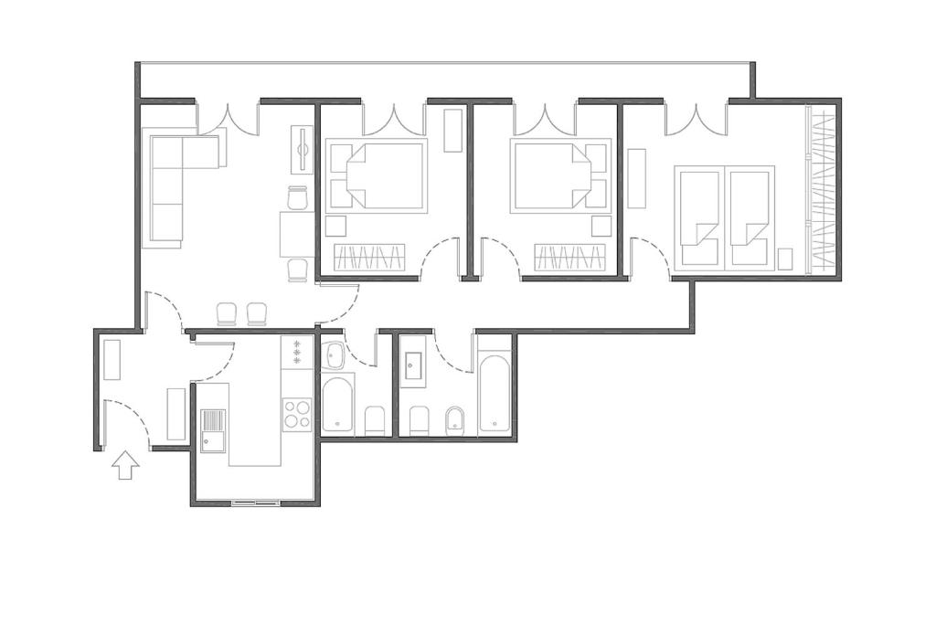 Půdorys ubytování Veoapartment Santa Cruz