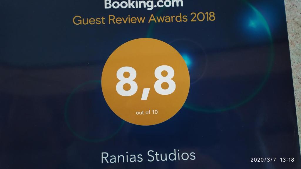 Certifikát, hodnocení, plakát nebo jiný dokument vystavený v ubytování Ouranias Studios
