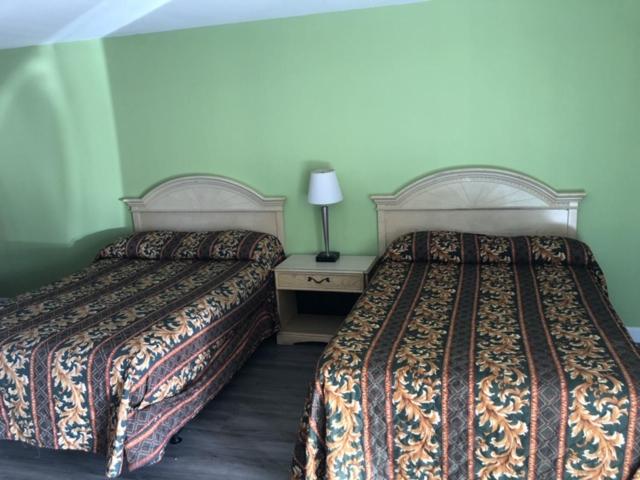 Giường trong phòng chung tại Flamingo Beach Inn