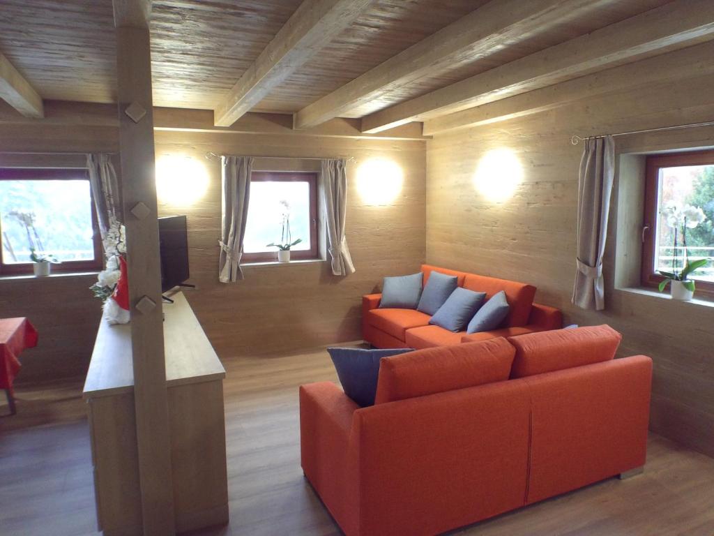 Posezení v ubytování B&B antico tabià dolomitico