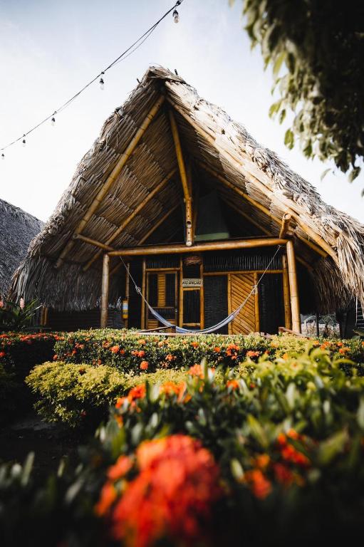 Zahrada ubytování Tiki Hut Hostel