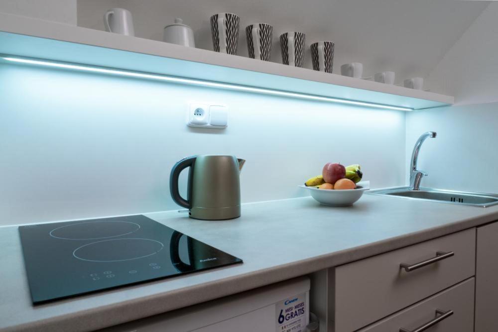 Kuchyň nebo kuchyňský kout v ubytování Apartmány Divoký Anděl