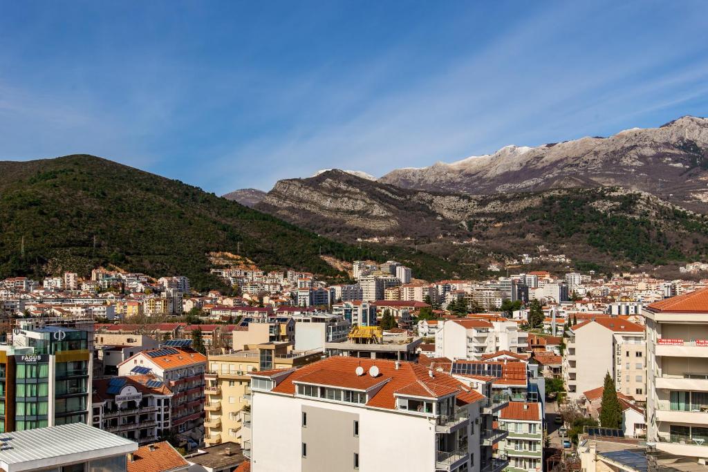 O vedere generală la munți sau o vedere la munte luată de la acest apartament