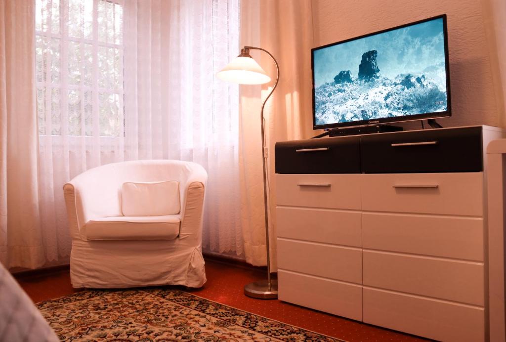 TV a/nebo společenská místnost v ubytování Landhotel-Restaurant Schwalbennest