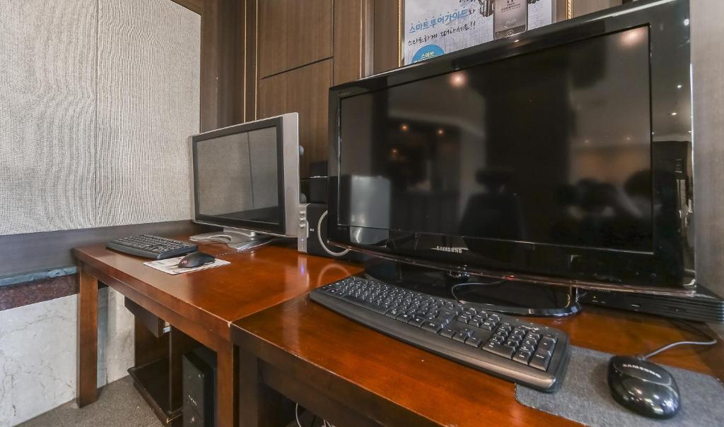 TV a/nebo společenská místnost v ubytování Hotel Valentine Gyeongju