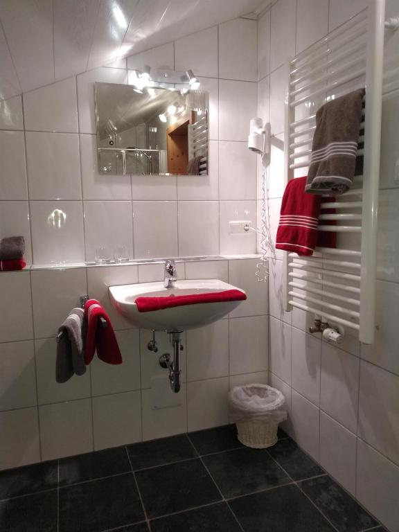 Koupelna v ubytování Jagdhaus Hiemer