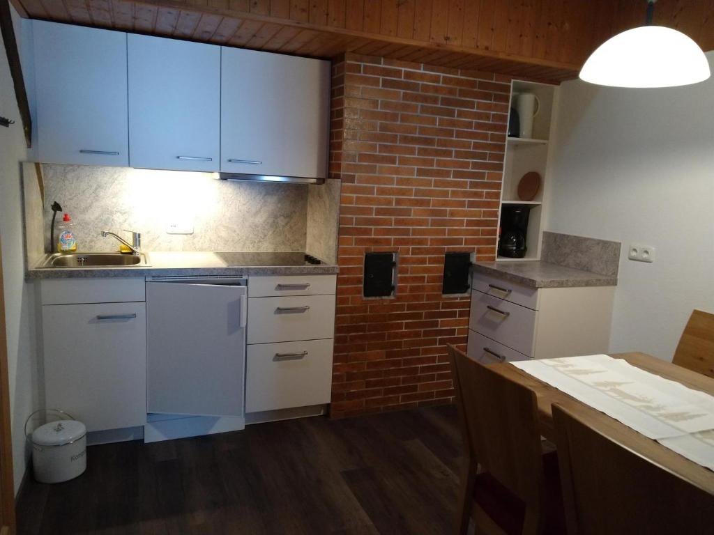 Kuchyň nebo kuchyňský kout v ubytování Jagdhaus Hiemer
