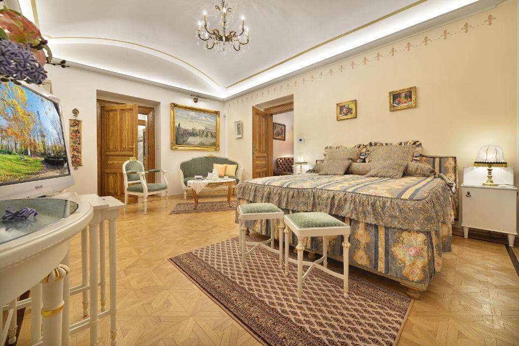 Postel nebo postele na pokoji v ubytování Apartman Dalia Janáčkovo nábřeží