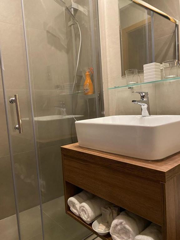 Koupelna v ubytování Hotel Gurman