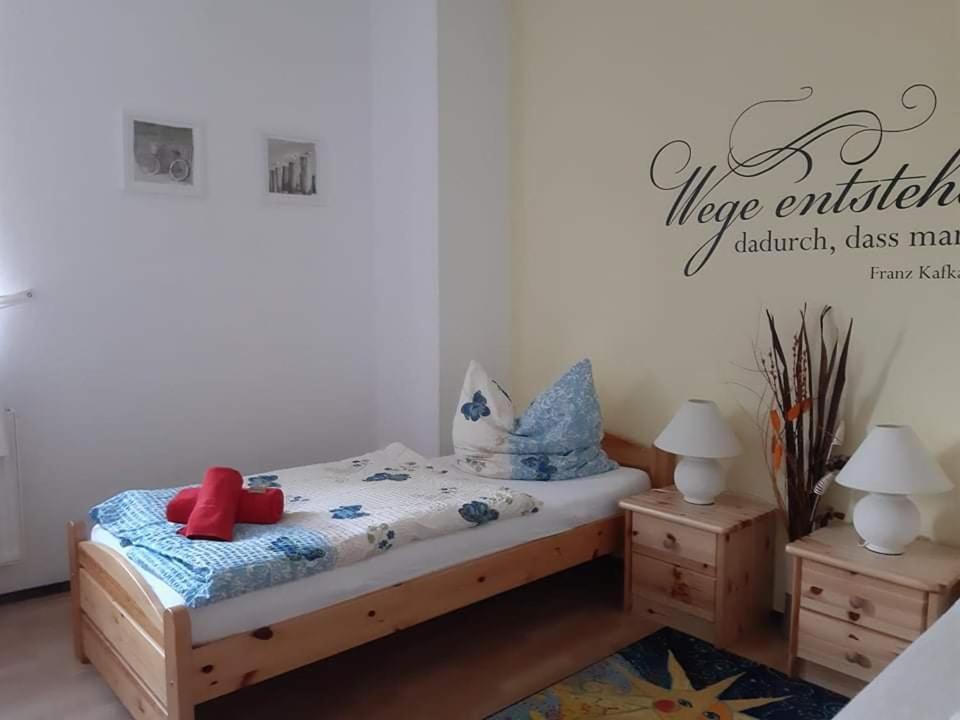 Postel nebo postele na pokoji v ubytování Scharfer Kessel