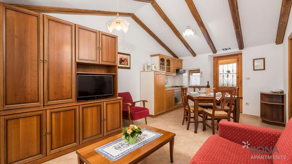 Kuchyň nebo kuchyňský kout v ubytování Rona stone house apartments Janja