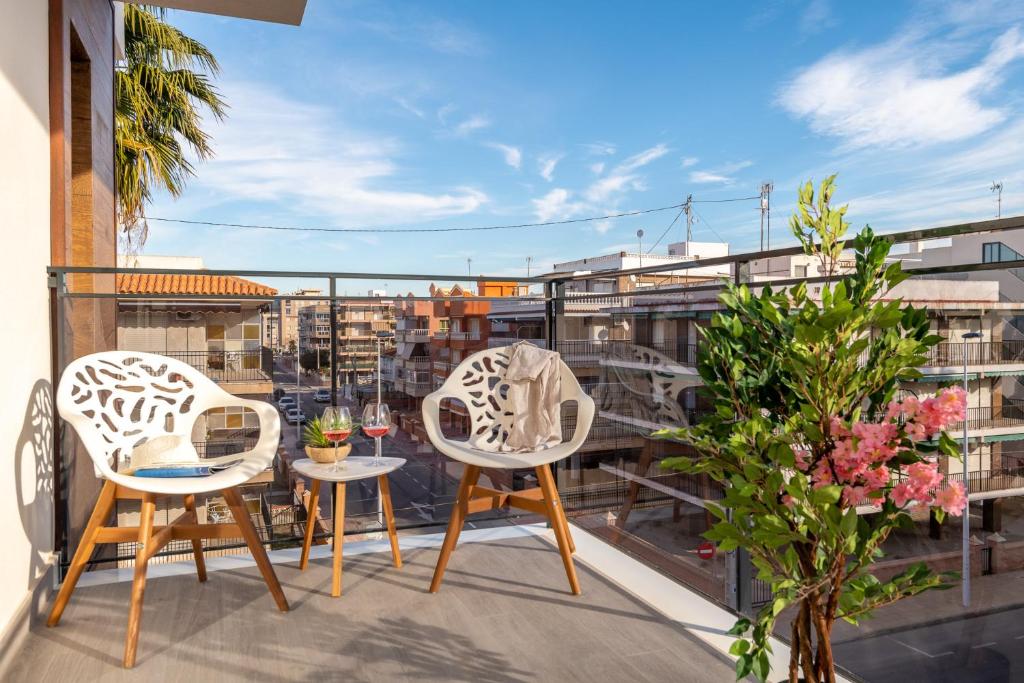 Balkón nebo terasa v ubytování Santa Pola Apartments