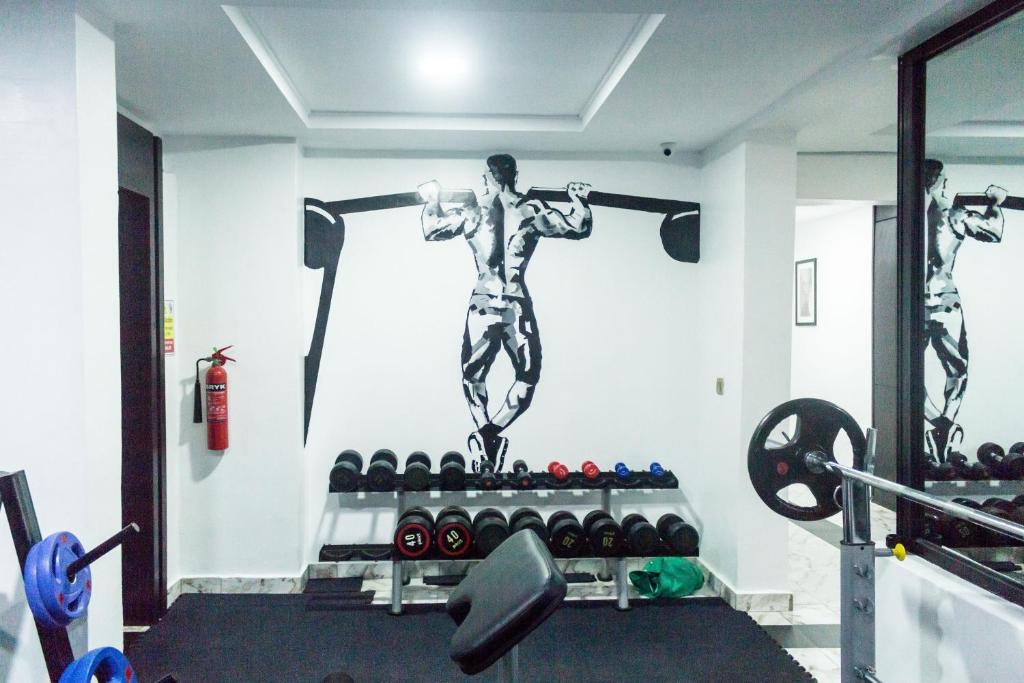 Fitness centrum a/nebo fitness zařízení v ubytování 247 Luxury Hotel