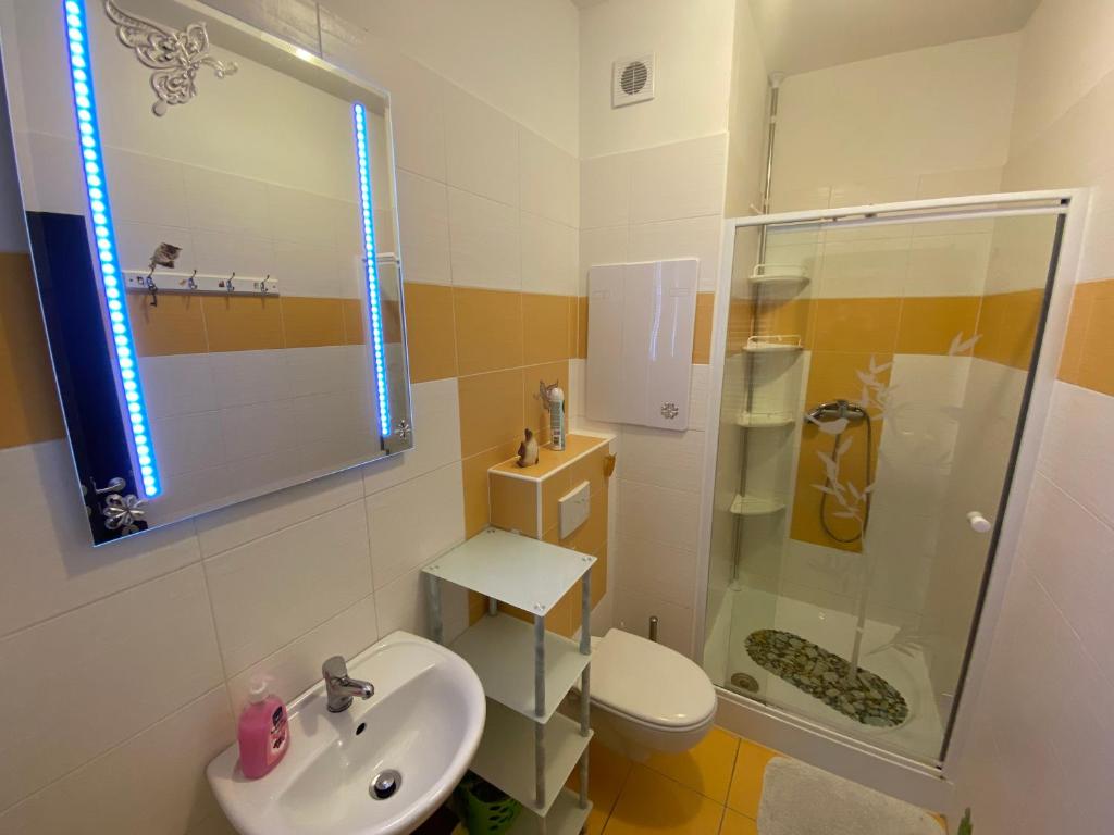 Koupelna v ubytování Apartments Monty Podhájska