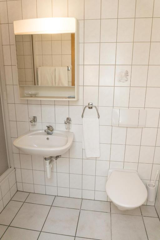 Koupelna v ubytování Speiserestaurant Traube