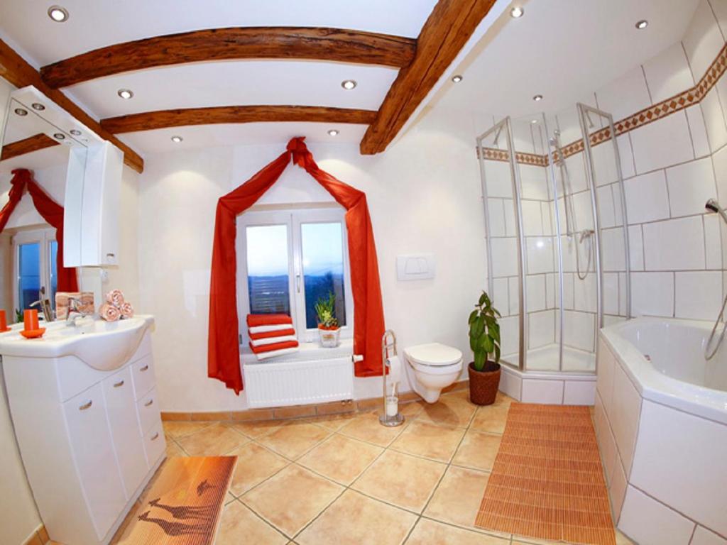 Koupelna v ubytování Ferienhaus Eulenhof
