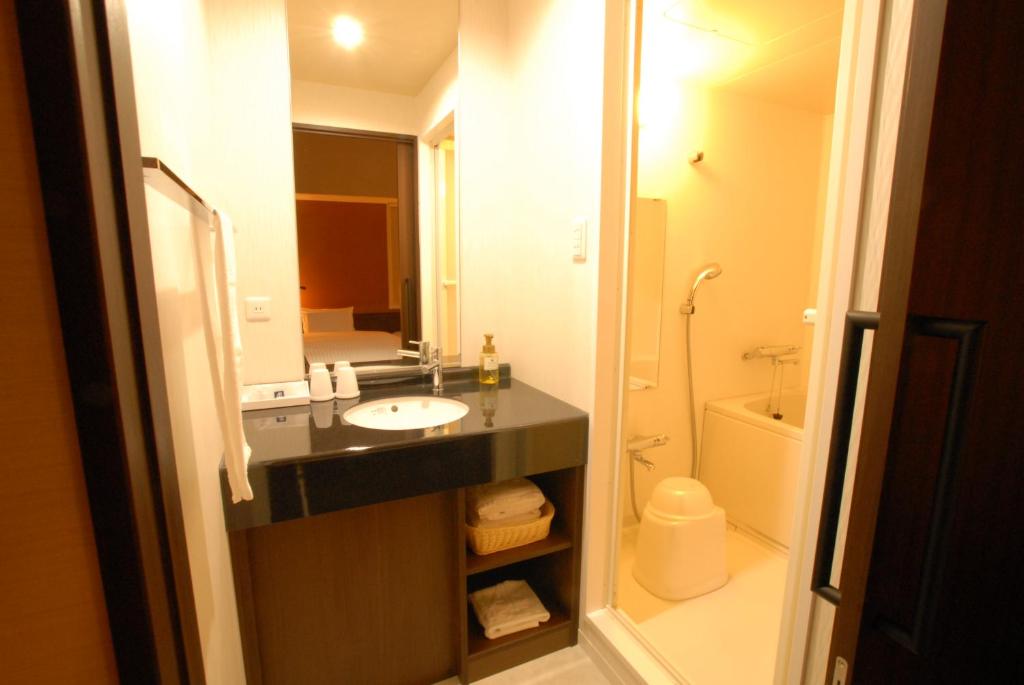 Koupelna v ubytování AB Hotel Nara