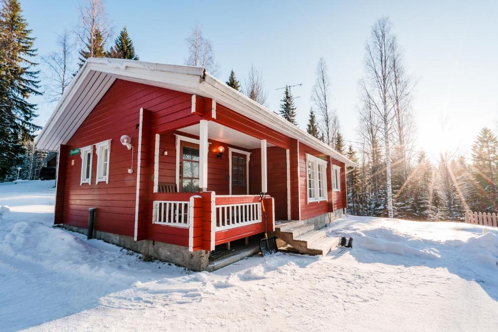 Lomaperkkiö Cottages v zimě