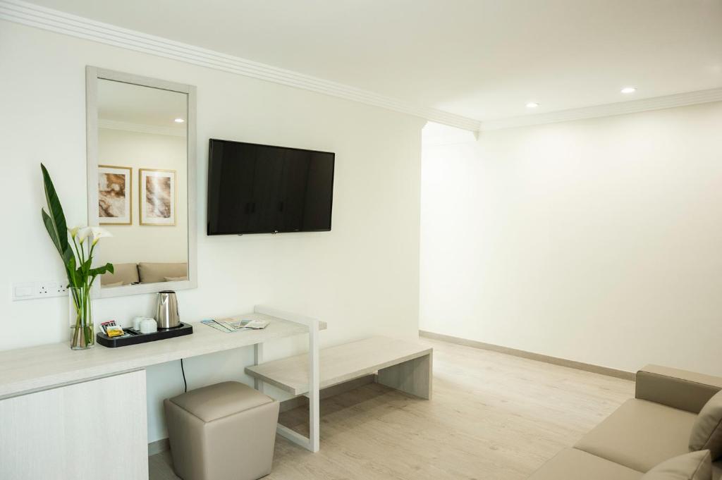 TV a/nebo společenská místnost v ubytování Roseum Boutique Hotel