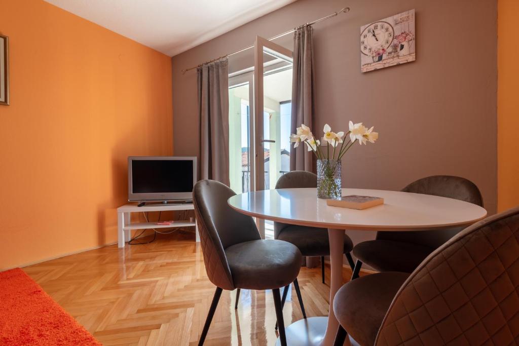 TV a/nebo společenská místnost v ubytování Apartments & rooms Leon