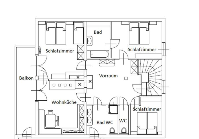 Plán poschodí v ubytovaní Haus Andrea Unterberger