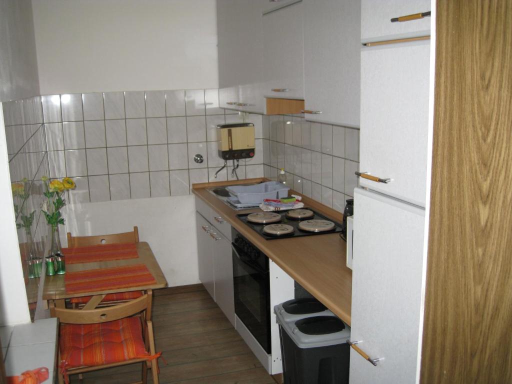 Kuchyň nebo kuchyňský kout v ubytování Abels Appartements