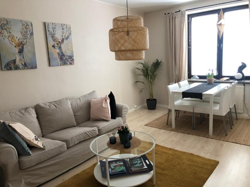 Χώρος καθιστικού στο Kemi city center 2 room and kitchen Free private parking