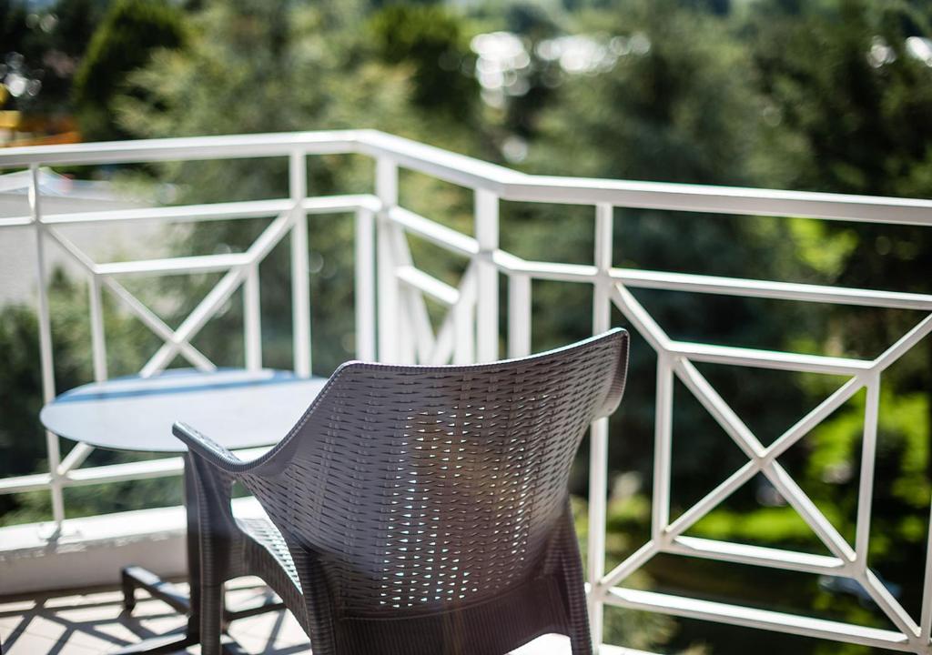 Balkón nebo terasa v ubytování Hôtel des Bains de Saillon