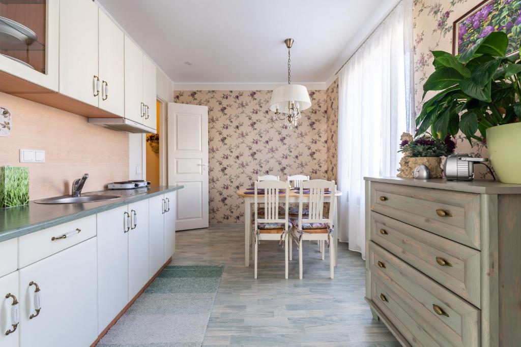 Kuchyň nebo kuchyňský kout v ubytování Videviku Villa Apartments