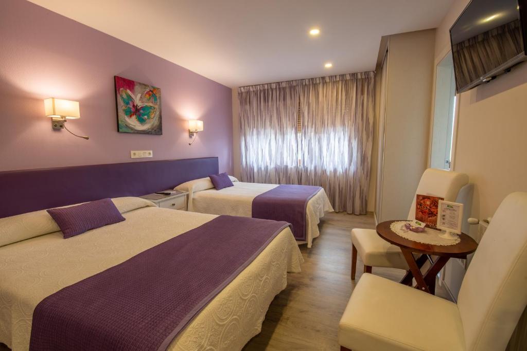 A bed or beds in a room at Hotel el Pinar