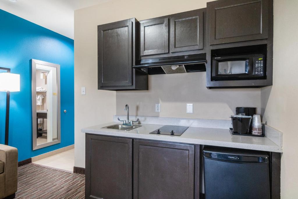Kuchyň nebo kuchyňský kout v ubytování Residency Suites