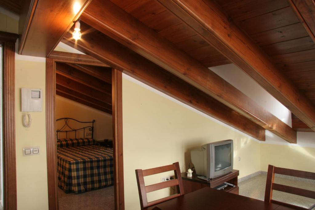 A television and/or entertainment centre at Apartamentos La Iglesia
