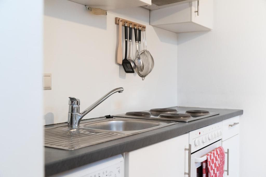 Kuchyňa alebo kuchynka v ubytovaní Cozy & quiet Apartment close to Hauptbahnhof Graz