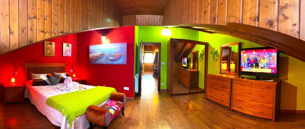 Postel nebo postele na pokoji v ubytování Casa Rural Del Valle Obeso