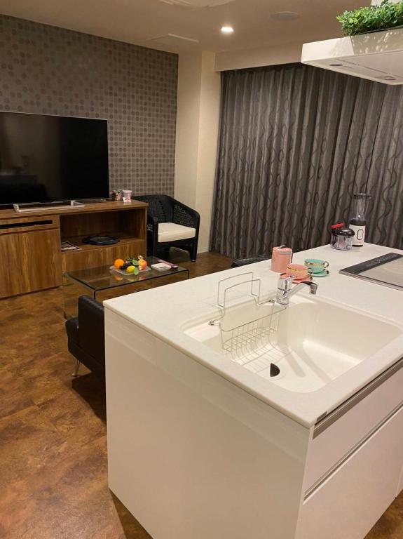 TV a/nebo společenská místnost v ubytování HOTEL xcell