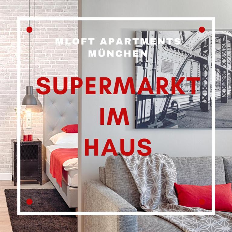 Postel nebo postele na pokoji v ubytování MLOFT Apartments München