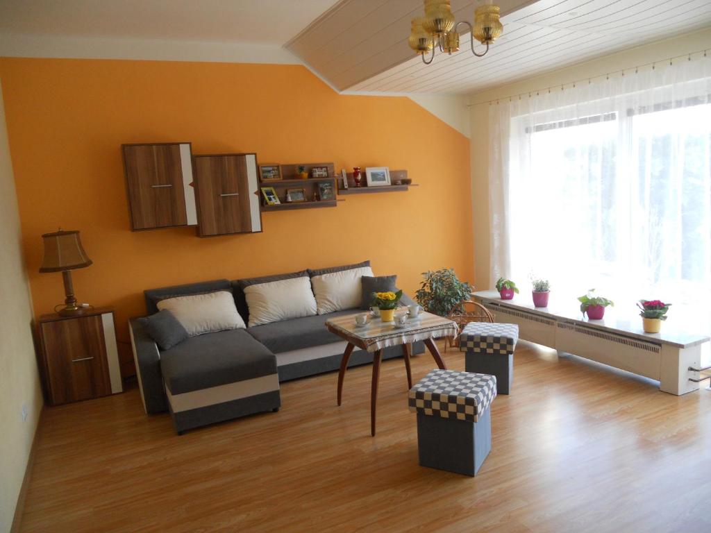 sala de estar con sofá y mesa en Apartmán Seč, en Seč