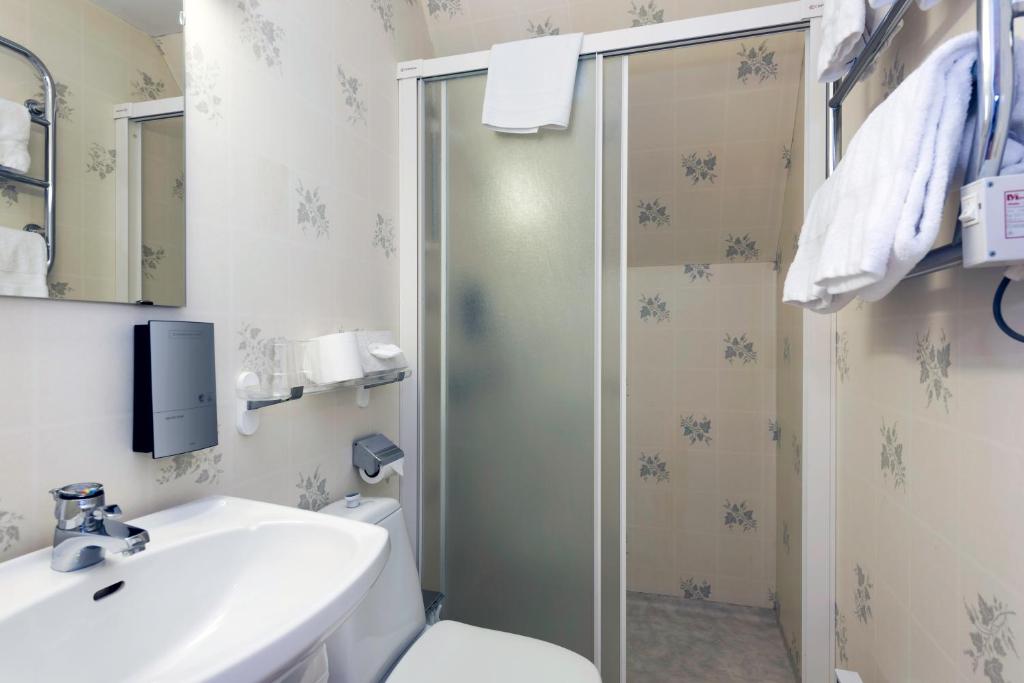 Koupelna v ubytování Hotel Bellevue